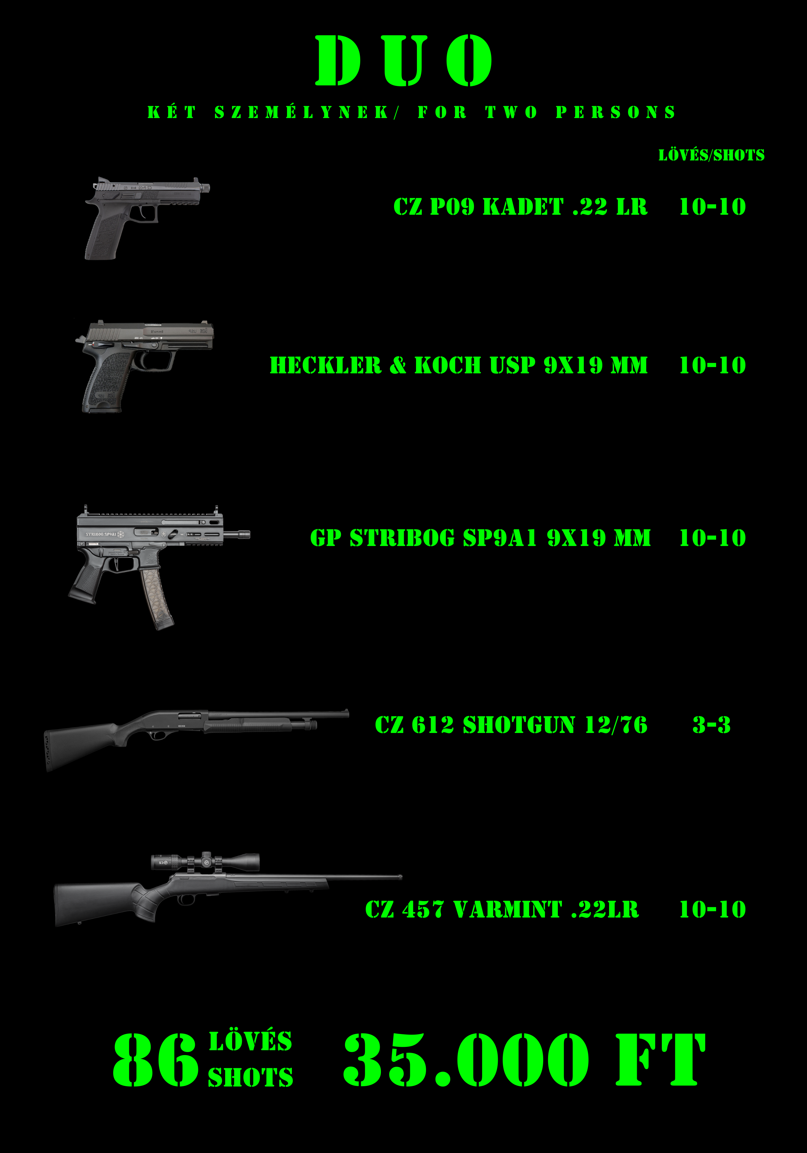 legio shooting lőtér élménycsomag duo 2025