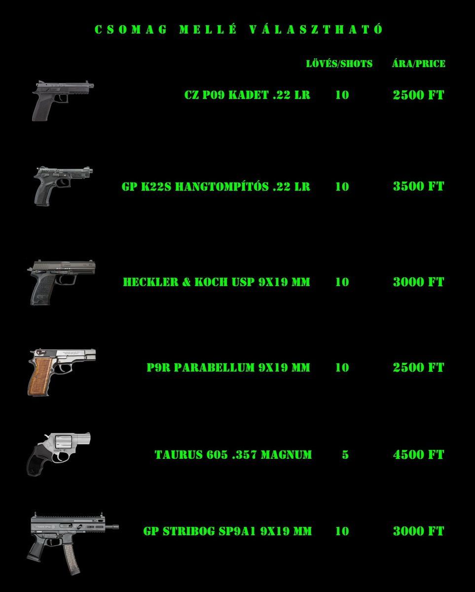 legio shooting lőtér extra 1 élménycsomag