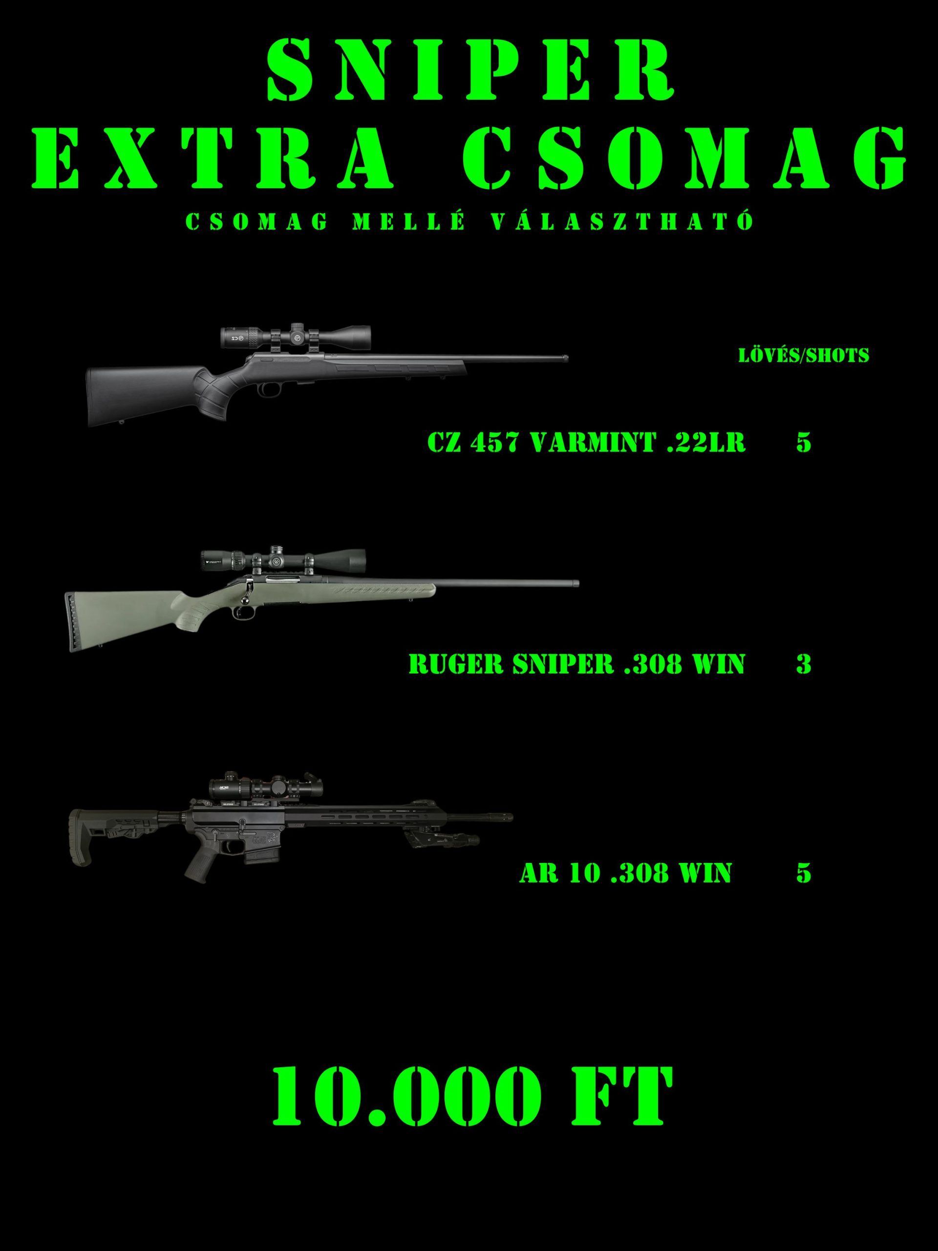 legio shooting lőtér élménycsomag sniper extra csomag 2025