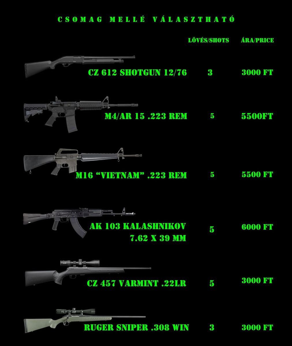 legio shooting lőtér extra 2 élménycsomag