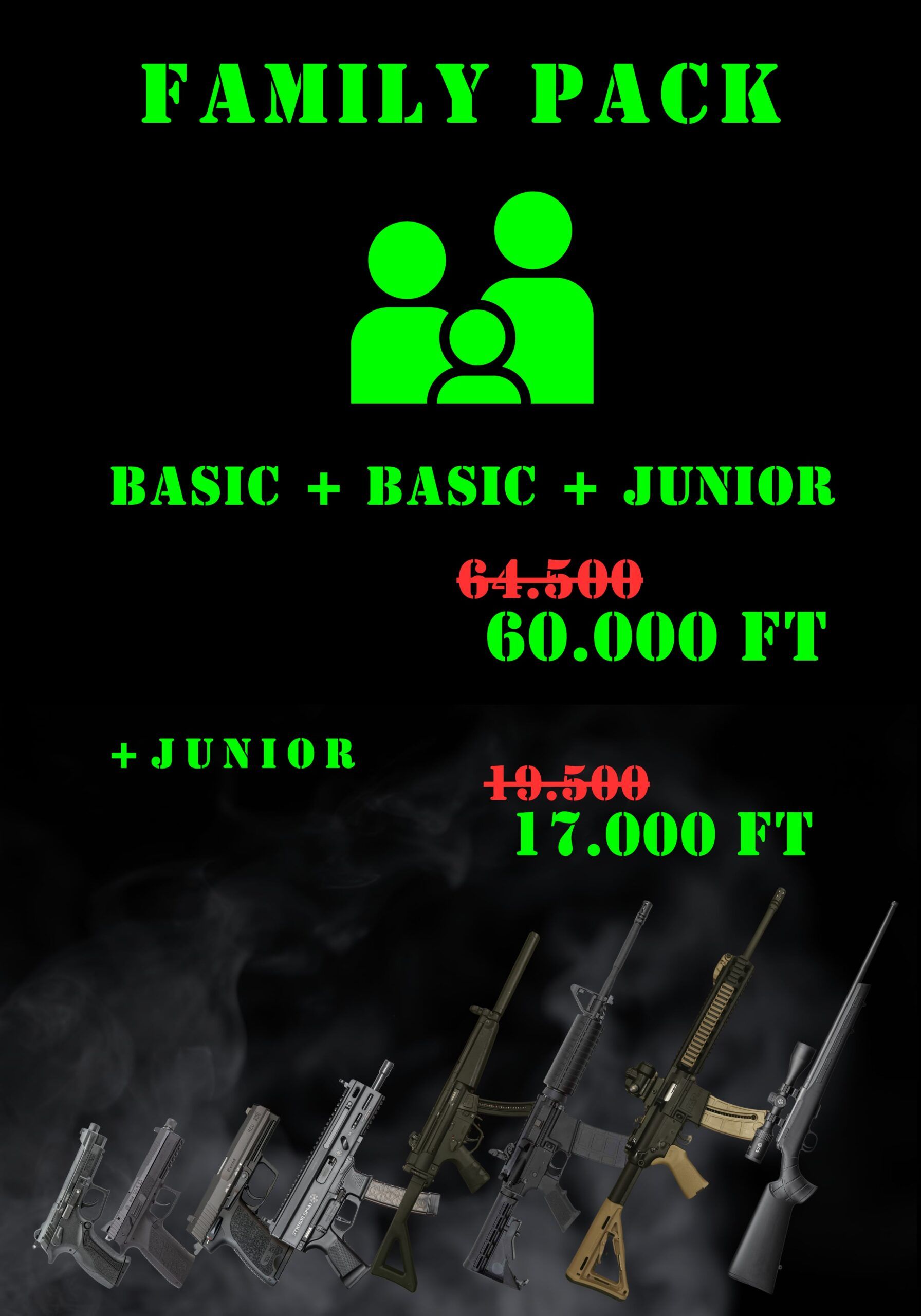 legio shooting lőtér élménycsomag family pack 2025