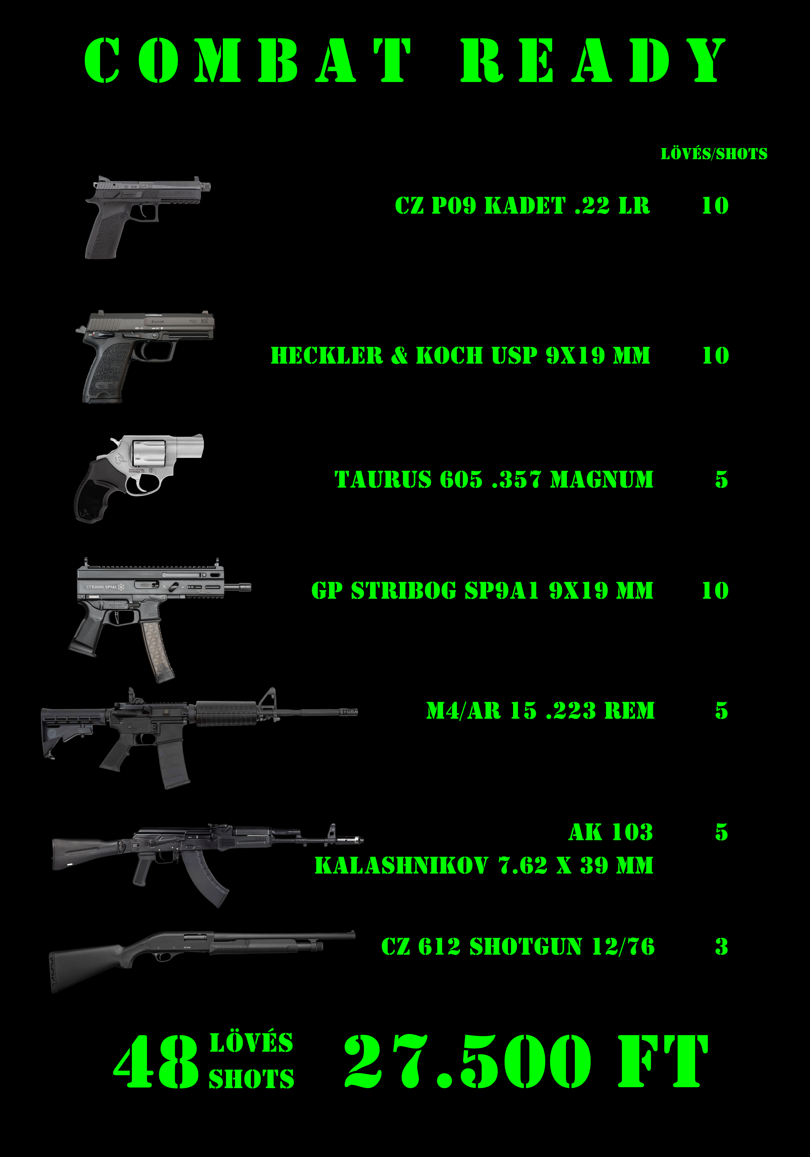 legio shooting lőtér élménycsomag combat ready 2025